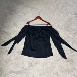 BCBGMaxAzria Black Gathered Top